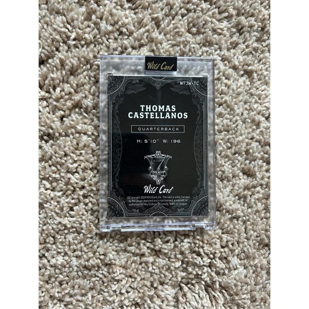 Thomas Castellanos 2024 Wild Card 7 Card Studs Jokers Wild 1/1 RC 1st Trading